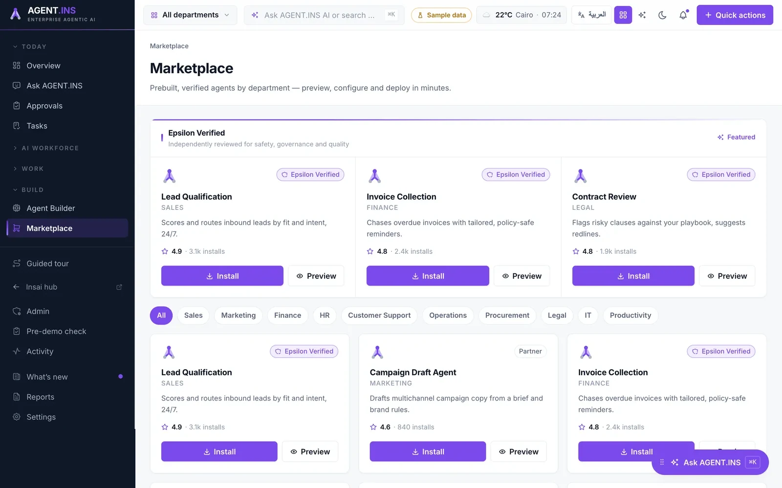 Agent marketplace